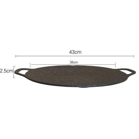 Poêle à pâtisserie ronde pour le camping, poêle à frire antiadhésive, plateau de barbecue avec pince alimentaire et poignée anti-brûlure, réchaud de camping portable (1/5)