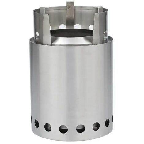 Poêle à bois de camping sans fumée Bonfire Stove à deux étages, amovible et à double couche, en acier inoxydable. Poêle de chauffage d'hiver portable. Réchauds de cuisson portables. (1/5)