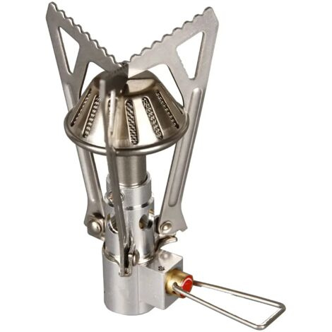 Réchaud de camping pliable et coupe-vent, mini réchaud de randonnée portable et pliable en métal, compatible avec les réchauds de cuisine portables. (1/5)