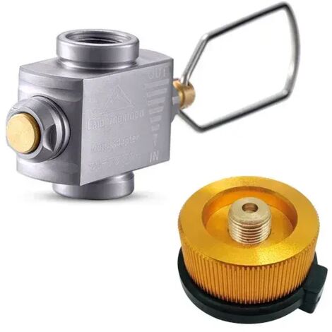 Adaptateur pour réchaud à gaz en alliage d'aluminium, économiseur de gaz avec adaptateur de recharge de butane, convertisseur de butane, équipement de camping, réchauds de cuisine portables (1/5)