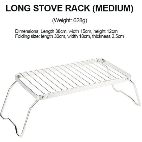 Grille de barbecue multifonctionnelle pliable pour feu de camp, grille de camping portable en acier inoxydable, support pour réchaud à gaz, support pour barbecue d'extérieur, réchauds de cuisson porta (1/4)