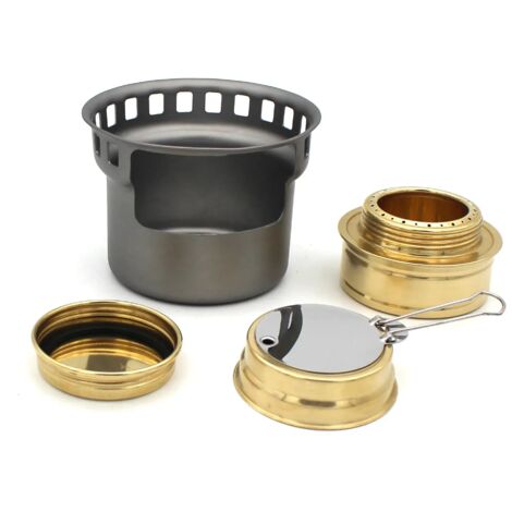 Réchaud à alcool de camping, réchaud à alcool liquide ou solide avec sac, réchaud de cuisine portable (1/5)