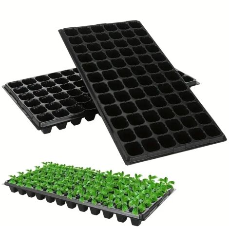 Plateau de pépinière (105 trous x 10 pièces), plateau de germination et de croissance pour serre, cour, pelouse, jardinage, pépinière, plantes agricoles (1/5)