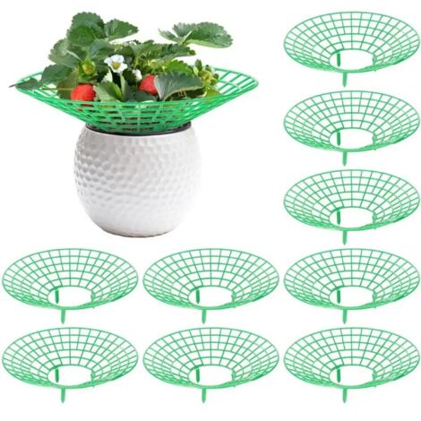 (5 pièces) 5 supports de plantation verts pour fraisiers, cadres de support pour pastèques, protecteur de plantes à 3 pieds, accessoires de jardinage faciles à assembler (1/5)