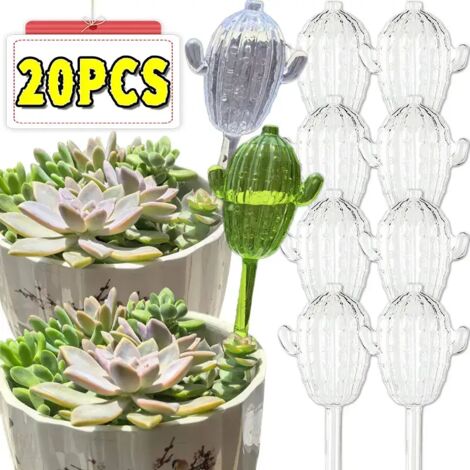(Transparent - Lot de 5) Arrosoir transparent unique en forme de cactus, système d'irrigation automatique à débit efficace, outil de jardinage extérieur (1/5)