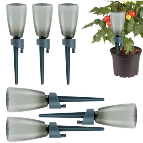 (6 pièces) 6 pièces Système d'arrosage automatique goutte à goutte avec bouteille et système de contrôle de débit lent pour la plantation de fleurs (1/5)