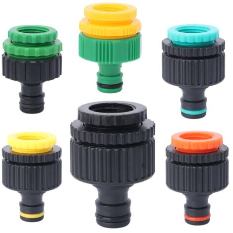(C,5 pièces) Raccord rapide fileté 1/2", 3/4" 1 pouce pour tuyau d'arrosage, raccord rapide en plastique pour tuyau d'arrosage (1/5)