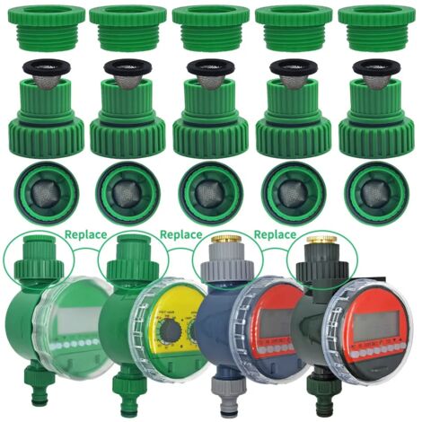 (B-1PCS, 3/4'') Réparation et remplacement de connecteur de robinet 3/4 pouce, programmateur d'arrosage automatique avec écran LCD, contrôleur d'irrigation électronique pour jardin (1/5)