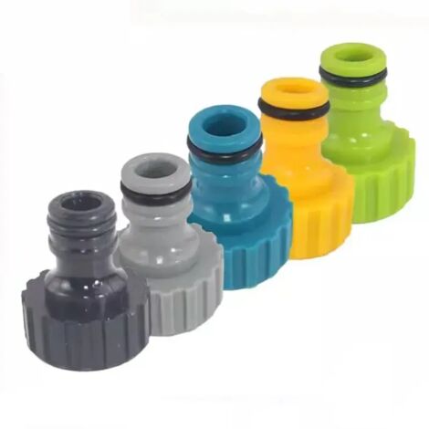 (5 pièces vert foncé) 5 raccords de tuyau d'arrosage en plastique 3/4'', adaptateurs rapides pour tuyau d'arrosage, outil d'arrosage et de lavage de voiture (1/5)