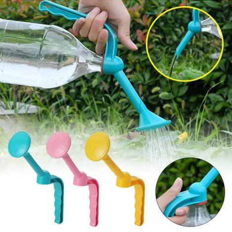 Arrosage manuel double usage pour plantes de jardin (jaune) - Vaporisateur d'eau pour bouteille et arrosoir - Arroseur par le haut - Irrigation des semis par douche (1/5)