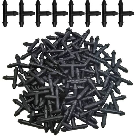 (P-50PCS) 50 raccords en T à 3 voies en plastique avec barbes pour tuyaux d'arrosage de 3/5 mm, micro-irrigation goutte à goutte, outils de jardin (1/5)