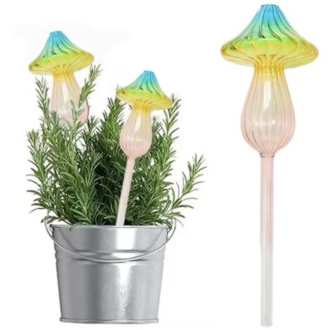 (1PCS)1PCS Dispositif d'arrosage automatique en verre en forme de champignon, système d'irrigation goutte à goutte pour plantes à fleurs de jardin d'intérieur (1/5)