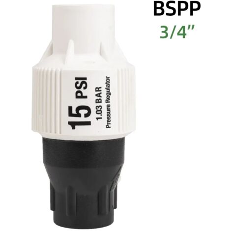 Régulateur de pression pour système d'irrigation goutte à goutte (15 PSI) - Système d'arrosage de jardin - Filetage femelle 3/4'' - 10 ou 15 PSI (1/5)