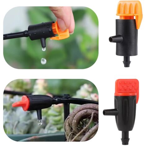 (0-60L) 20 goutteurs réglables pour micro-irrigation, régulateurs et émetteurs pour l'arrosage des fleurs, massifs et plantes succulentes du jardin. (1/5)