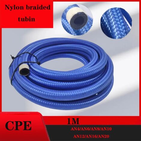 Tuyau de carburant General Motors (bleu) 1 m AN4AN20, tuyau de refroidisseur d'essence, tuyau de canalisation, tuyau tressé en nylon pour radiateur en acier inoxydable, CPE de frein (1/5)