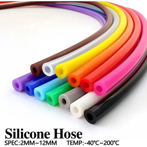 Tuyau d'arrosage en silicone alimentaire coloré (diamètre extérieur 5 mm x diamètre intérieur 3 mm), résistant au vieillissement et aux températures élevées, facile à nettoyer, longueur idéale pour aq (1/5)