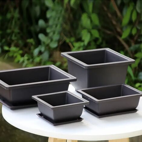 Pots à bonsaï rectangulaires en plastique pour la culture de plantes succulentes, parfaits pour le jardin, le balcon ou toute autre pièce.