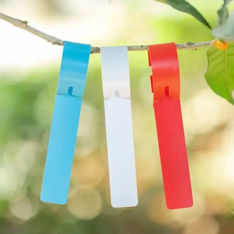 (Bleu) 100 étiquettes de plantes imperméables en plastique à suspendre - Accessoires de jardinage pour pots et jardinières (1/5)