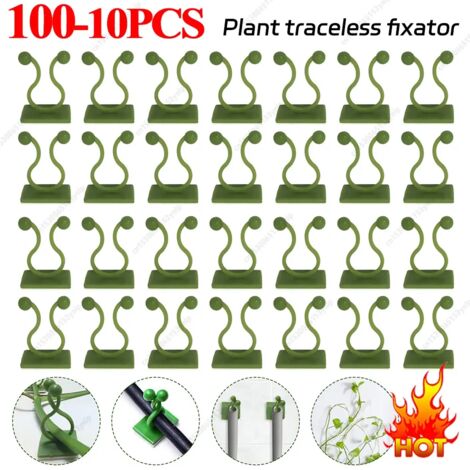 (100 pièces) Clips de fixation pour plantes grimpantes, crochets de fixation pour lianes et rotin, tuteurs auto-adhésifs invisibles pour plantes grimpantes. (1/5)