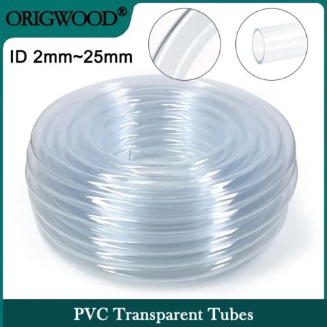 Tuyaux transparents en PVC (diamètre intérieur 2 mm x diamètre extérieur 3 mm) de 1 à 10 m, de 2 à 25 mm de diamètre intérieur. Tuyau d'arrosage en plastique de haute qualité.
