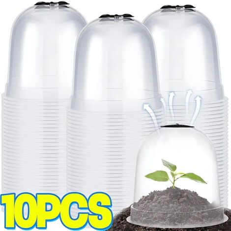 (3 pièces) Mini cloches de protection antigel en plastique pour serre, réutilisables, pour plantes de jardin, isolantes et hydratantes. (1/5)