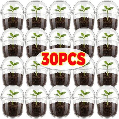 (20 pièces) Pots de pépinière en plastique avec couvercle respirant, pour semis en intérieur ou en serre. (1/5)