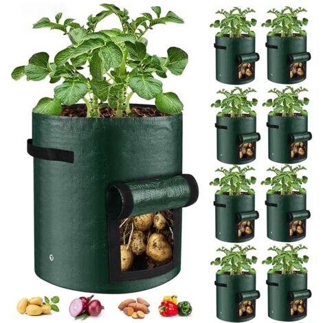 (10 gallons - Royaume-Uni - 35 x 50 cm) Sacs de culture pour plantes, en polyéthylène, avec poignée, pour légumes, pommes de terre et oignons, pour jardin extérieur (1/5)