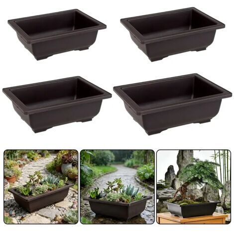 Pot à bonsaï hexagonal (C S) imitation pot de fleurs en argile violette, pot de fleurs en plastique, pot pour plantes succulentes, jardinière de jardin (1/5)