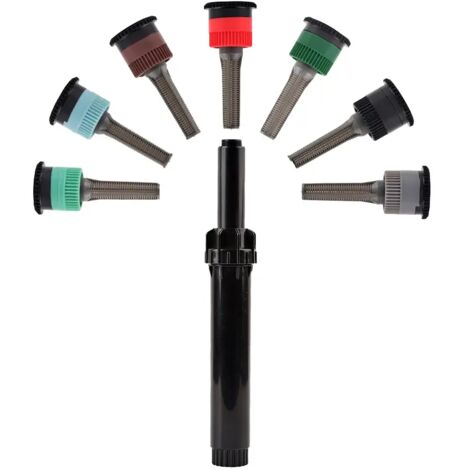 Arroseurs escamotables (C) 1/2 pouce avec 7 types de buses de diffusion réglables de 0° à 360° - Outil d'irrigation pour jardin, parc et pelouse (1/5)