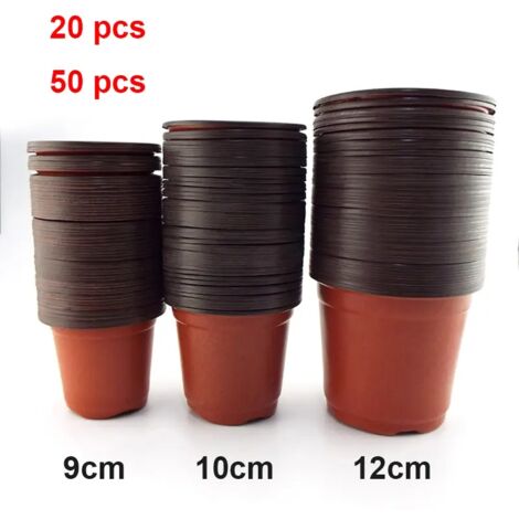 (10 cm - 50 pièces) Pot de fleurs en plastique, bac de culture résistant aux chutes, pour plantes de jardin, pépinière, pot de rempotage E2 (1/5)