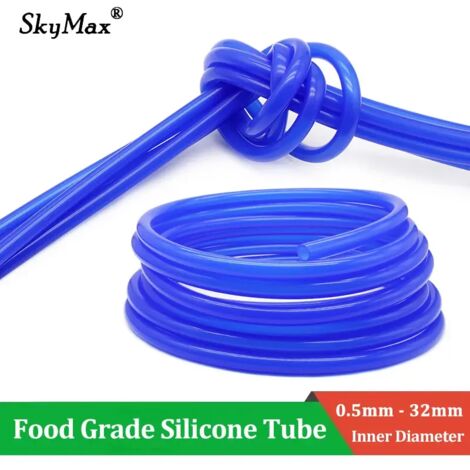 Tuyau flexible en silicone alimentaire bleu (diamètre intérieur 6 mm x diamètre extérieur 8 mm, longueur 3 mètres) - Tuyau pour boissons gazeuses - Raccord de plomberie - 1 à 10 m (1/5)