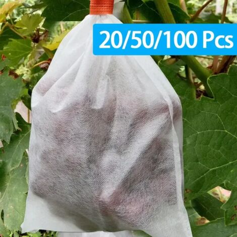 (24 x 36 cm (fil métallique), 20 pièces) Sacs de culture pour plantes, sacs de protection pour fruits et légumes en tissu non tissé pour raisins, pommes, pochettes en filet, accessoires et outils de j (1/5)