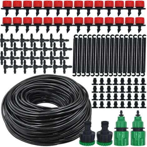 Système d'irrigation goutte à goutte portable (5 m), kit d'arrosage automatique de 20 m avec goutteurs réglables pour jardin