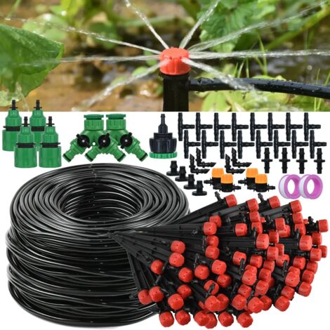 Kit d'arrosage automatique KESLA (60 m) : système d'irrigation goutte à goutte automatique pour tuyau d'arrosage, kit de micro-arrosage à monter soi-même avec goutteur réglable. (1/5)