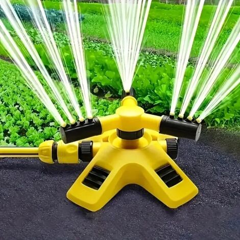 (1 pièce) Arroseur rotatif automatique à 360 degrés, arroseur rotatif à trois embouts pour l'irrigation des pépinières, arroseur à connexion en série (1/5)