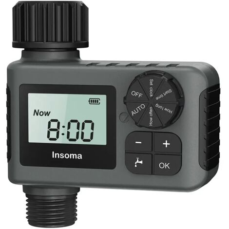 (Type à rouleau NH) Minuteur d'arrosage automatique INSOMA, système d'irrigation intelligent, programmateur d'arrosage automatique, équipement de jardin, écran LCD, IPX5 (1/5)