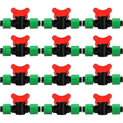 (Pour tuyau d'irrigation goutte à goutte de 16 à 17 mm) 10 vannes d'arrêt 1/2'' pour tuyau d'irrigation goutte à goutte, raccord de verrouillage, pour tuyau de 16 à 17 mm (1/5)