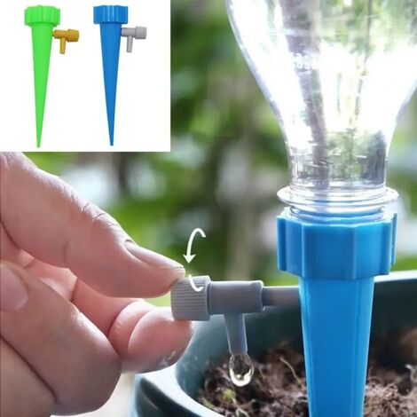 Système d'irrigation goutte à goutte automatique (vert) avec arroseur automatique pour plantes à fleurs, serre et jardin. Dispositif de goutte à goutte automatique réglable. (1/5)