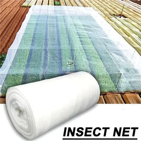 Filet de protection anti-insectes blanc à mailles de 60 (2,5 x 10 m) pour jardin, idéal pour les plantes, les légumes, les fruits et les fleurs. Protection contre les petits insectes et les oiseaux. (1/5)