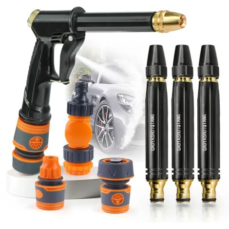 (B-912mm 1 jeu) Pistolet à eau de jardin 3/8", 1/2", 3/4", raccord rapide antidérapant, accessoires pour tuyau d'arrosage, arrosage des fleurs, nettoyage des voitures, lavage du sol (1/5)