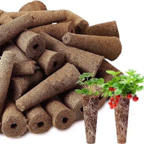 (Pelle) 100 éponges de germination de rechange pour la croissance des racines, pour semis, en godets de démarrage, pour la plantation en hydroponie. (1/5)