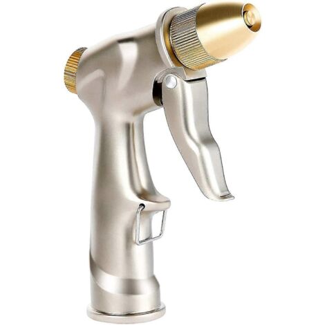 Garden Hose Nozzle, Heavy Duty Metal Water Nozzle Sprayer With Full Brass Nozzle (1/5)