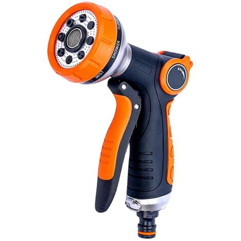 Garden Hose Spray Gun, 8 Adjustable Patterns High-Pressure Hose Nozzle, Water Flow Control, Perfect for Plants, Lawns, Cars, Bikes, and Pets Bathing (1/5)
