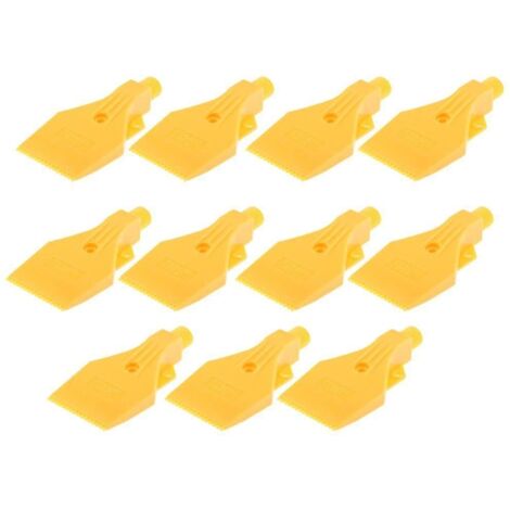11pcs 1/4" Thread, Flat Wind Jet Air Blowing Nozzle Spray 3 Holes Yellow (1/2)