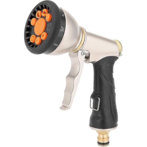 Expandable Garden Hose Spray Nozzle, 9-Way Multi Functional Heavy Duty Metal Spray Gun, Perfect - q36 (1/5)