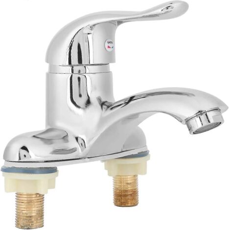 Bathroom Faucet G1/2 Zinc Alloy Double Hole Faucet Hot And Cold Water Mixer Tap Rv Hotel Home Bathroom (1/5)
