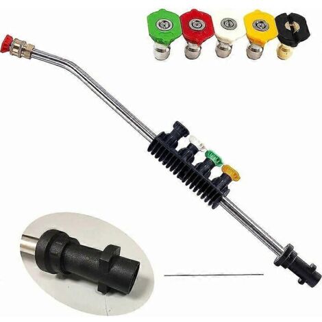 Adjustable Spray Gun with 5 Spray Nozzles and Male Thread Adapter for High Pressure Washing Machine Compatible with K Series K2 K3 K4 K5 K6 K7 (1/5)