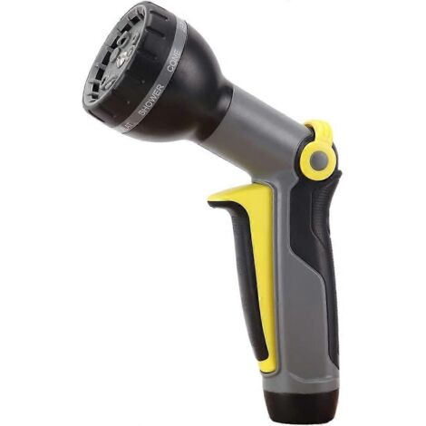 Garden Hose Nozzle Sprayer - Water Hose Nozzle 9 Spray Patterns, Thumb Control On Off Valve for Water Control - Heavy Duty Hose High Pressure Nozzle f (1/5)