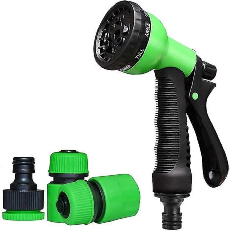 8 Function Watering Gun Adjustable Sprayer, With Connection Accessory Kit, Hose (1/5)
