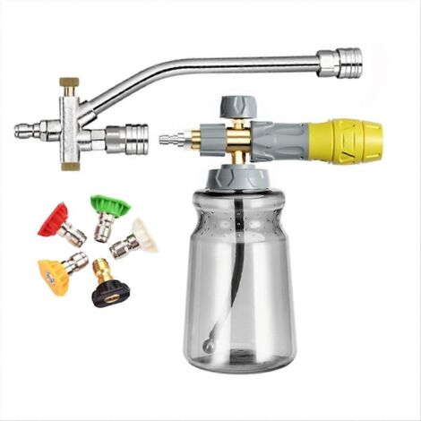 Foam-Cannon with 5 Sprayer Nozzles, Foam-Cannon Dual Connector Accessory,1/4 Inch Qu (1/5)